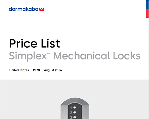 Dormakaba Simplex Price Book 08-2026